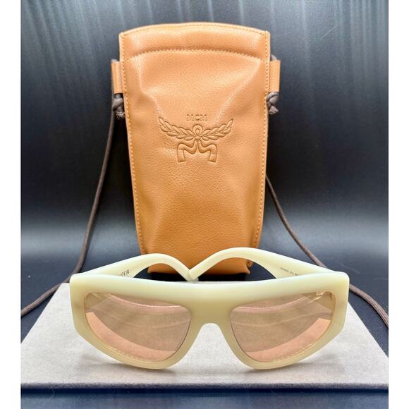 New w/ Case - MCM Unisex Sunglasses - White/Bordeaux Lens main image 7